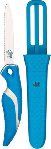 Cuda 18099 Blue Titanium Bonded 3" Net Knife with Sheath