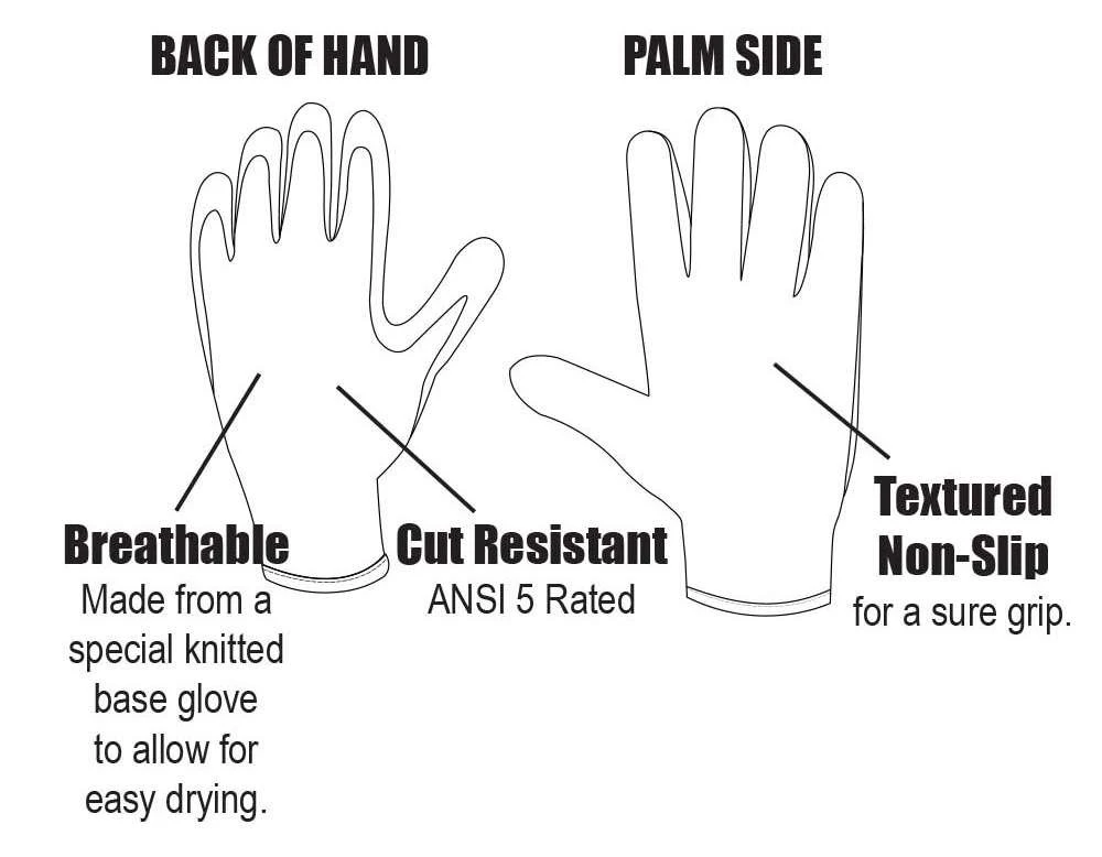 Fish Monkey Filet Gripper Glove - ANSI 5 Cut Resistant Fishing Glove 3 Fish Monkey Filet Gripper Glove - ANSI 5 Cut Resistant Fishing Glove - Image 3