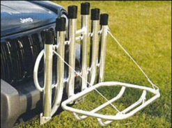 Fish-N-Mate 136 6-Holder Rod Rack with Fold Down Cooler Bumper Mount