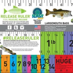 Largemouth Bass Release Ruler Decal - Waterproof 3M Vinyl Measuring Tape for Boats and Coolers