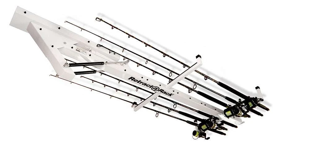 Retract-A-Rack Overhead Ceiling Storage Rack for Fishing Rods & Gear 1 Retract-A-Rack Overhead Ceiling Storage Rack for Fishing Rods & Gear