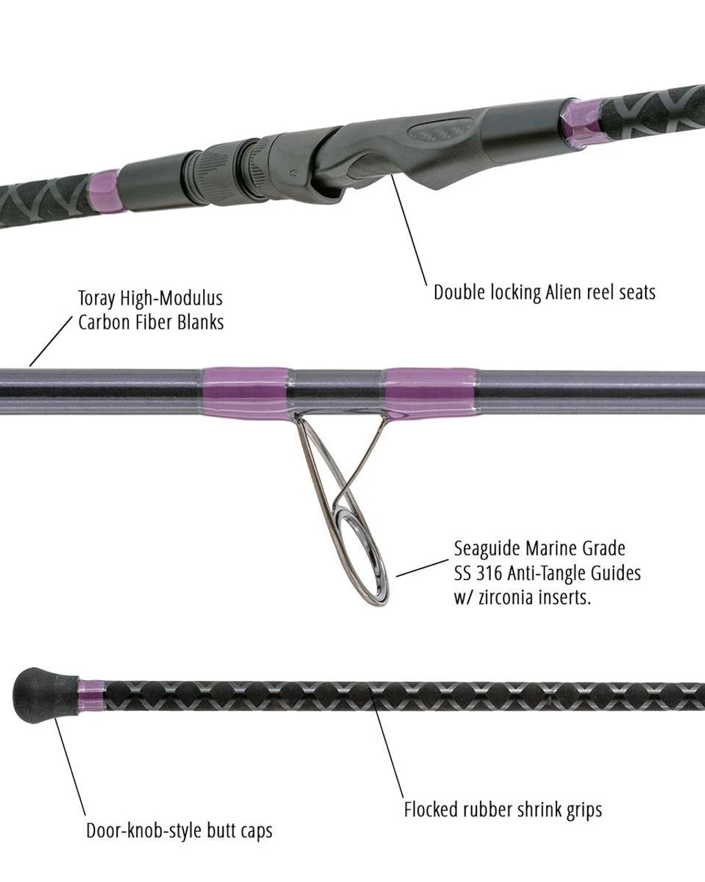 Temple Fork Purple Haze Surf Spinning Rods 5 Temple Fork Purple Haze Surf Spinning Rods - Image 5